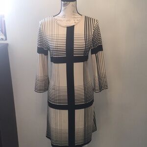 Gently used Julie Brown black/cream Fitted Dress
